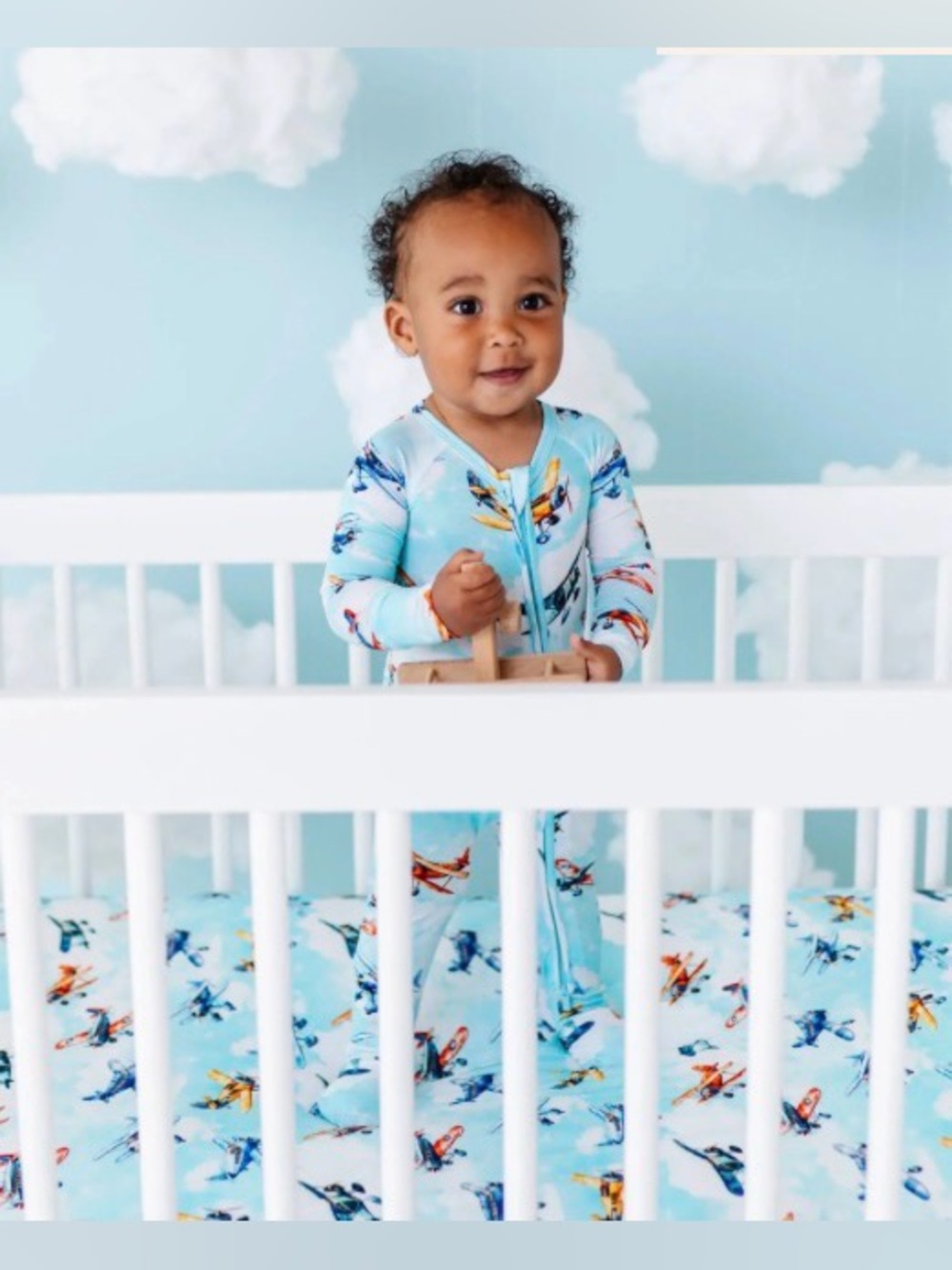 Bum & Roses No Plane No Gain 9-12 months Footie Pajama